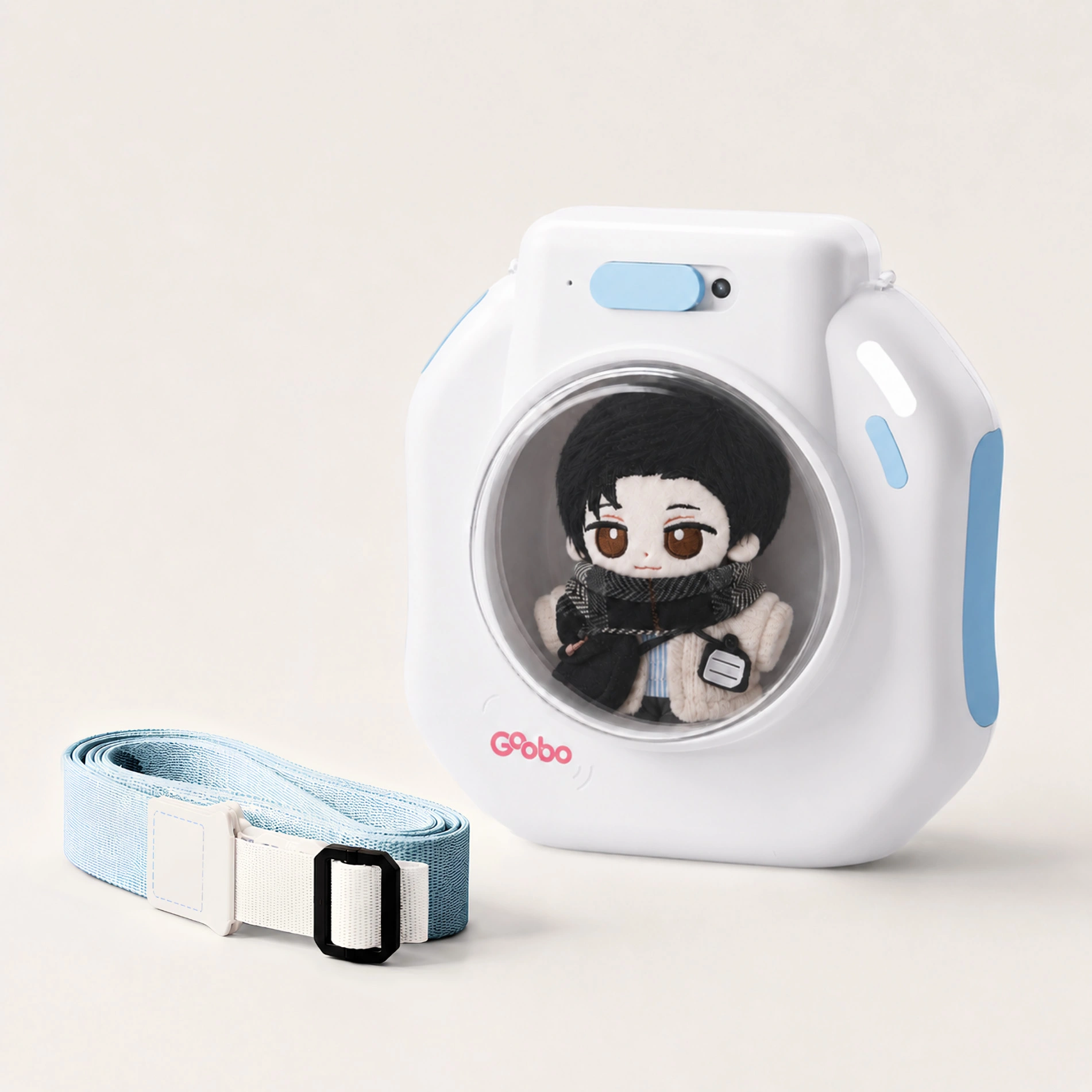 Clear front chamber keeps your plush visible.